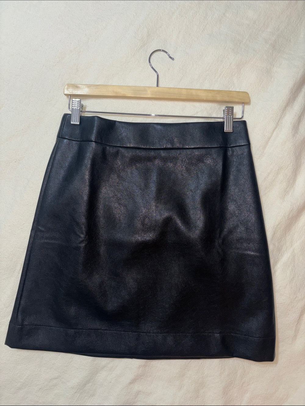 NWT J. Crew Black Faux Leather Mini Skirt 4